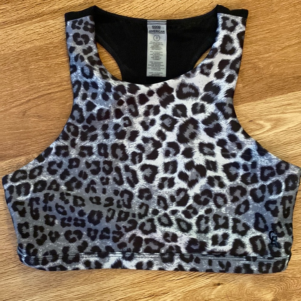 Good American leopard sports bra